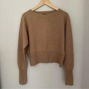 Theory Cropped Fit Camel Cashmere Sweater, Size P (XS)